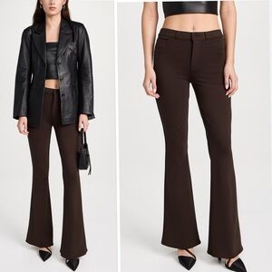 L’AGENCE Marty High Waist Flare Leg Jersey Pants In Chocolate Brown Size 28